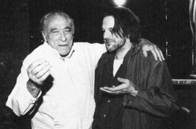 Bukowski (po prawej) i Rourke podczas kręcenia filmu 